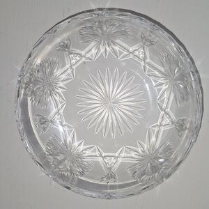 Vintage Edinburgh Cut Crystal Glass Jewelry/Trinket Dish 4” Diameter